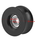 Heavy Duty Pulley Wheel Set 4Pcs 0840UU 8x40x20.7mm U Groove Ball Bearing Roller For Doors, Sliding Tracks, Closets, And Mechanical Control Gear Smooth Glide, Durable Metal And Plastic Build, black U-groove pulley with 40mm OD and 8mm bore