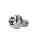 Front view: titanium M6 flange bolt with hex socket head, 10mm length.