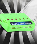 6 In 1 Drone Battery Charger For X5C RC LiPo Batteries With Overcharge Protection, green multi-port charger
