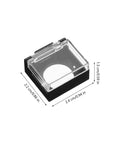 Durable 16mm Square Push Button Guard Covers Rugged Tough Dustproof Protective Caps with clear lid and measurements visible