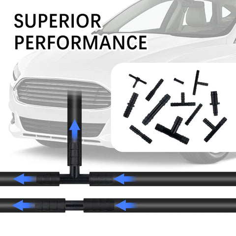 64-piece vacuum line connector kit with black silicone hose fittings for automotive use; heat resistant to 240°C