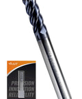 Diagonal view of ACCUCUT I4KES 1/4 in carbide square-end mill, 4-flute, AlTiN-coated.