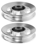 Heavy Duty Aluminum Pulley Wheels For Gym Cable Systems 2 Pack Rope Cable Roller For Home Gym Weight Training Wire Pulling Cable Machine Accessories Pro Grade Durable, two aluminum wheels