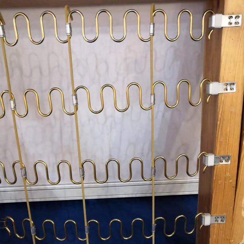 Heavy Duty Couch Spring Repair Kit With Upholstery S Clips For Zig Zag Springs, close-up view of zig-zag springs with clips.