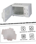 Universal Fit Microwave Mica Sheets For High Heat Insulation And Protection with open microwave view and product features highlighted