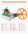 Pro Grade Automatic Webbing Cutting Machine With Adjustable Temperature And LCD Display components labeled