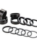 Carbon Fiber Bike Headset Spacers Set For One And One Eighth Inch Stems 12 Pieces Including 1mm 2mm 3mm 5mm 10mm 15mm Spacers
