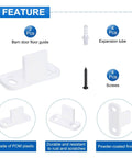 Two Pack Barn Door Floor Guides Made Of Pom Flat Bottom Track Stopper For Smooth Sliding Non Slotted Floor Guide For Bypass Closet Pocket Doors White Finish Durable Construction Diy Friendly Install And Universal Fit