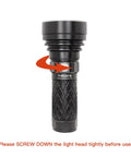 Front view of Catapult V6 SST70 USB C Rechargeable Flashlight With 2836 Lumens And 692m Beam Distance Dope High Performance LED Searchlight.