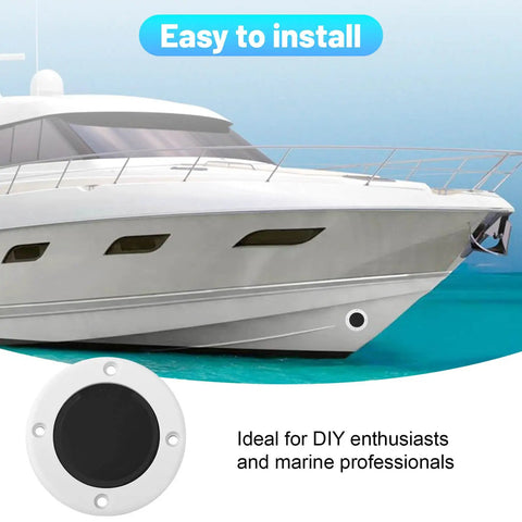 Boat Self Bailing Cockpit Mounted Scupper Valve Kit with Two Seven Eighths Inch Rubber Flapper Valve and Gasket on yacht