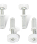 Spring Loaded Bi Fold Closet Door Top Roller Guides Seven Eighths Inch Diameter Replacement Four Pack For Smooth Gliding Easy Install Durable Plastic Bottom Flange Fits Most Bi Fold Doors