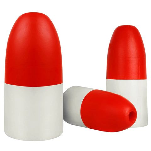 Crab Trap Floats and Marker Buoys for Fishing, High Visibility Red and White Foam Buoys, 5x11 Inch, 6x14 Inch, 7x14 Inch Sets