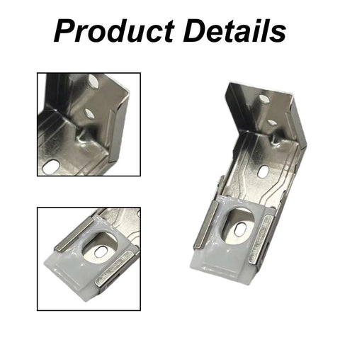 Heavy Duty L Shaped Metal Mounting Brackets For Shutters And Rolling Curtains Rock Solid Cold Rolled Steel Hardware Kit 4 Piece Set angled view showing installation details.