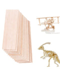 Balsa Wood Sheets Bundle One Sixteenth Inch Thick 4 By 12 Inches Natural Unfinished Wood For DIY Crafts And Model Making Perfect For House Airplane Ship And Boat Projects Wooden Plate Blocks For School Projects 300x100x1.5mm with model airplane and dinosaur skeleton