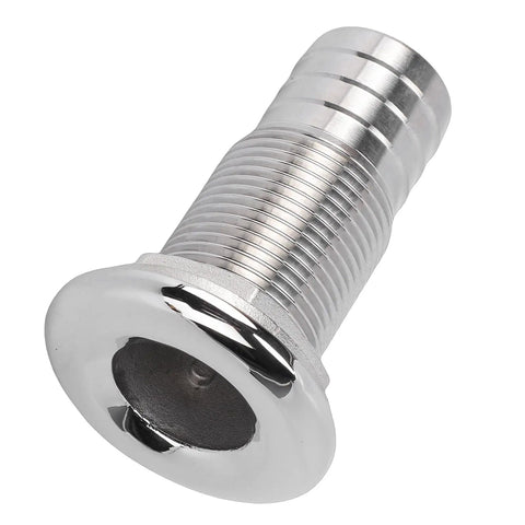 Thru Hull Barbed Fitting 316 Stainless Marine Grade Outlet Inlet Connector Three Quarters Inch For Yacht Boat Bilge Drain And Cooling System Installation Saltwater Ready Marine Hardware