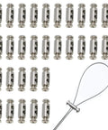 30 Pack Double Hole Wire Rope Cable Clamps For 3mm Line Holes, Iron Construction With M4 Screw Hole, 10mm By 5.9mm Clips, Indoor Use