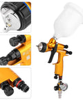 Heavy-Duty 1.3mm Gravity Paint Sprayer With High Atomization Pneumatic Airbrush showing adjustable pressure and gravity feed cup.
