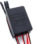 Waterproof 90A RC Brushless ESC With Male Plug For 1/10 Scale RC Car, IP67 All Weather Speed Controller in rugged black design.