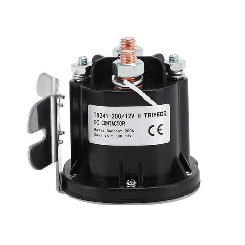 Pro Grade 12V 24V 48V 200A DC Contactor Relay For Electric Stacker Forklift Tail Plate And Oil Pump Start Switch, close-up view.