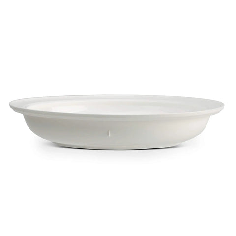 Side view of a white Spillproof Lip Plate For Adults With Inner Lip Guide No Mess Non Slip 9 Inch Plate For Independent Eating.