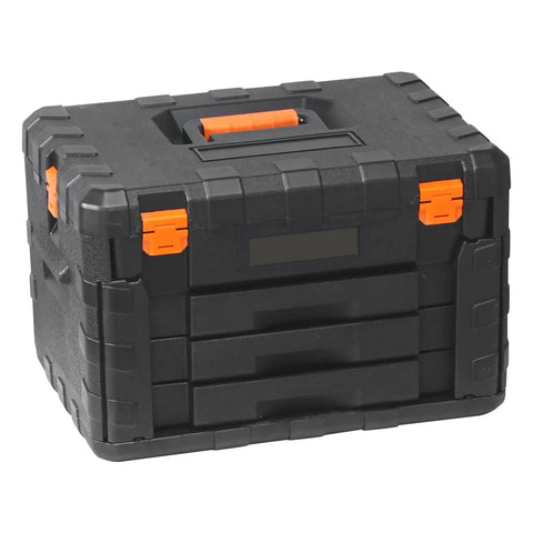 All In One Mechanic Tool Set With 1/4, 3/8, 1/2 Inch Drive Sockets, 450-Piece SAE And Metric Kit, in durable black storage case