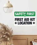 First Aid Kit Location Warning Sign 8x12 Metal Marker Plaque mounted on wall in decorative setting