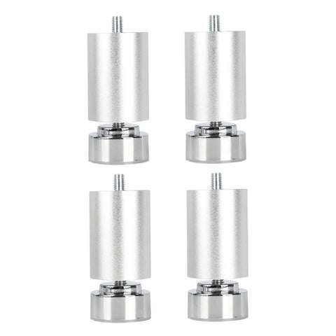 4x Adjustable Metal Furniture Legs 12cm Heavy Duty Alloy Sofa Bed Table Feet Anodized Aluminum For Wardrobes Coffee Tables Cabinets With Rotating Base 0 To 8mm Leveling Non Slip Base
