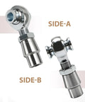 Two Pair 5/8 Inch Chromoly Heim Joint Rod End Kit With Spacers And Lock Nuts Heavy Duty Suspension linkage parts showing Side A and B.