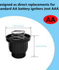 Two Pack AA Battery Push Button Igniter Caps With Spring Replacement Caps for Gas Grills BBQ, size dimensions shown