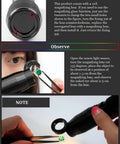Handheld Digital Microscope Accessory With 10x Illuminated Jewelry Magnifier in use for gem observation