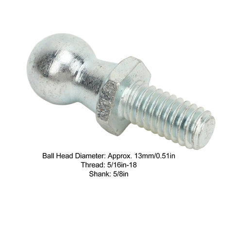 4 Pack Ball Studs 5/16-18 Thread 5/8 Inch Shank Gas Strut Bolts For Gas Lift Support Struts Zinc Plated Durable Metal Construction close-up
