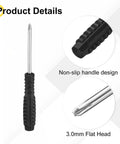Top Shelf Micro Phillips Screwdriver 3.0mm With Non Slip Handle - Close-up of flat head and grip design for precision repairs.