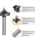 Two Pack Point Cutting Roundover Router Bit Seven Sixteen Inch Radius Quarter Inch Cutting Diameter Seven Eighth Inch Shank Forty Six Millimeter Length Two Flute CNC Woodworking Bit For 2D And 3D Carving Engraving