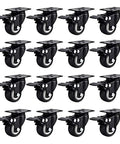 Heavy Duty Swivel Caster Wheels 2 Inch Rubber Base With Top Plate And Bearing 24 Pack Total Lock Brake For Carts And Equipment