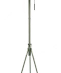 Mid Century Adjustable Tripod Floor Lamp 58 To 72 Inches High Silver Finish With White Cotton Drum Shade Brushed Silverstone Easy Reach Single Pull Chain Modern Living Room Lighting