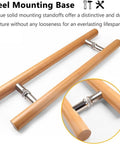 Slick H Shape Push Pull Door Handle For Sliding Doors And Wood Gates with steel mounting base, shown in close-up view.