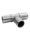 Three Quarter Inch Stainless Steel PEX Tee Crimp Fitting Pack Of Three For PEX B Tubing, Rust Resistant, Heavy Duty Plumbing Tee Connector