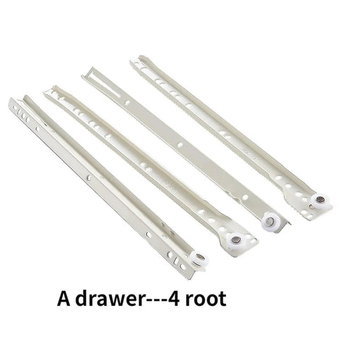 Heavy Duty Drawer Slide Rails 16 inch steel bottom side mount wheel track for cabinets and desks, smooth quiet glide, 40cm length.
