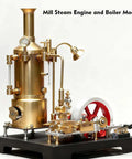 Darn Fine Brass DIY Steam Engine Kit Includes Legit Working Stationary Mill Motor with brass boiler and flywheel.