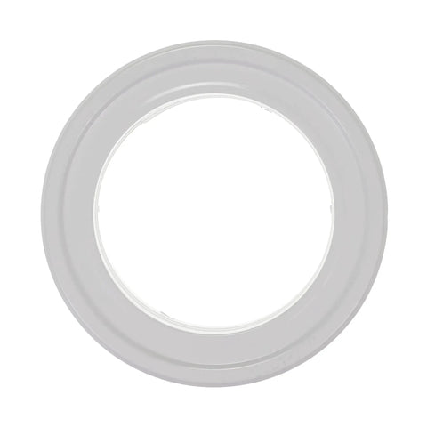 Top view of 5 Inch Air Vent Duct Connector Flange For HVAC Ducting, Straight Metal Duct Pipe Plate, fits 5.24 Inch Plastic Pipes