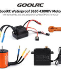 4300Kv Brushless Motor With 60A ESC, 20Kg Servo, And 25T Servo Arm For 1/8 And 1/10 RC Cars And Boats; High Torque Power Upgrade