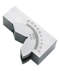 Precision CNC Milling V Block With Fine Angle Adjustment Scales Hold Clamp Vice Grip For Bevel Milling And Chamfering On 0 To 60 Celsius Range Using Hard Quenched Steel For Heavy Duty Jobs, with angle scale.