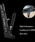 Beefed Up Universal Motorcycle Kickstand Upgrade With Adjustable CNC Aluminum Alloy Tripod Holder Side Foot Stand for Dirt Bikes Motocross Pit Bikes Scooters and Electric Bikes Red and Black front view