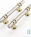 10 Pack Brushed Nickel And Gold Cabinet Pulls For Kitchen Cabinets And Furniture 3 Inch Two Tone Drawer Pulls with screws