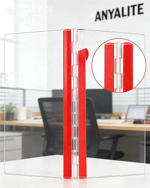 Twelve Inch Clear Acrylic Self Adhesive Piano Hinges Ten Pack No Muss No Fuss Plug And Play Knockout Strength Smooth Install showcasing hinge detail.