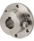 Rock Solid 16MM Top Shelf Stainless Steel Flange Shaft Coupling for RC Cars and Drones, shows detailed view of connector.