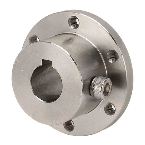 Rock Solid 16MM Top Shelf Stainless Steel Flange Shaft Coupling for RC Cars and Drones, shows detailed view of connector.