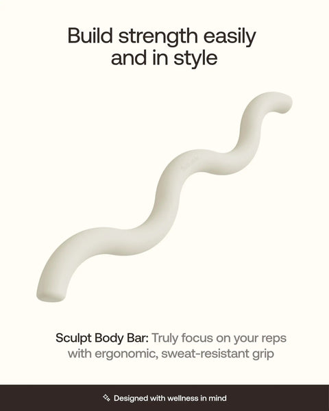 Curved ivory Weighted Body Bar For Your Home Gym Grind - All In One Barbell For Squats, Deadlifts, Curls, Presses And Full Body Workouts