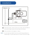 Installation diagram of Outdoor Wire In Photocell Switch With Photoelectric Sensor For Stem Mount Lighting MCU Powered Light Control JL428C.