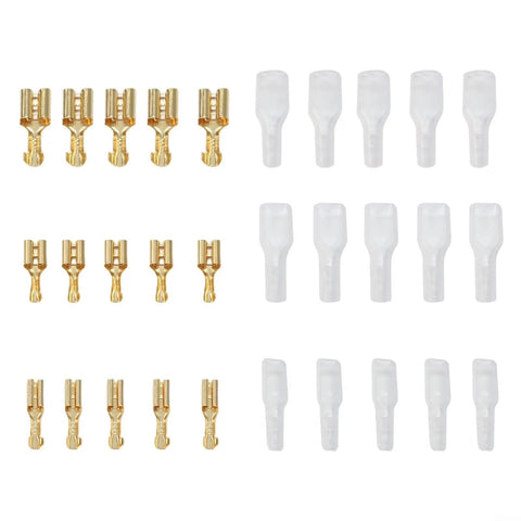 Massive 120 Piece Wire Terminal Crimp Connector Kit With Insulated Sleeves, Male Female Spade Lug Assortment For 2.8mm 4.8mm 6.3mm Copper Electrical Connectors Perfect For Auto Home Audio Repair Projects, copper spade terminals